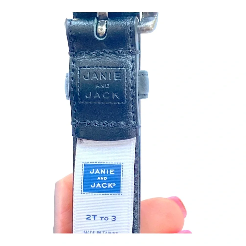 Janie and Jack Black Leather Belt Size 2T - 3